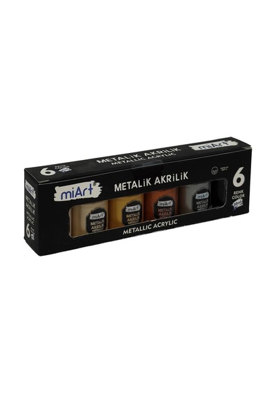 Miart Akrilik Boya Metalik Renkler 30 Ml 6 Lı 6744588