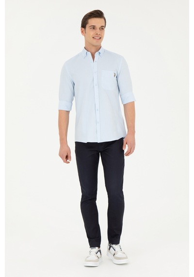 U.s. Polo Assn. Erkek Açık Mavi Gömlek Desenli 50283700-vr003 Açık Mavi