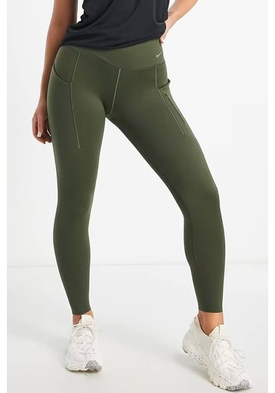 Nike Go Firm Support High Rise Full Length Kadın 6 Cepli Lazer Kesim Antreman Taytı Haki