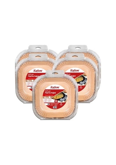 Kafem Airfryer Pişirme Kağıdı Kare 5 x 25'li 16 CM