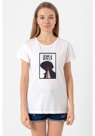 See You In Space Cowboys Minimalist Anime Poster Beyaz Kadın Bisikletyaka Tshirt Beyaz