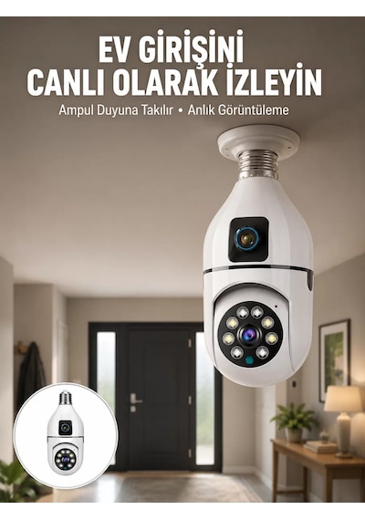 1080p Wifi Ampul Güvenlik Kamerası - Gece Görüş & Uzaktan Erişim Yeni Nesil