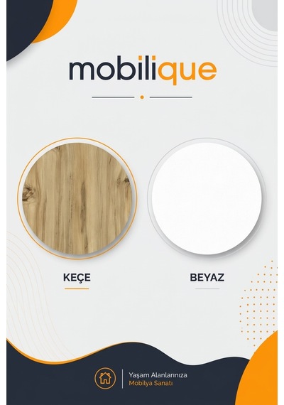 Havana Çok Amaçlı Dolap Keçe - Beyaz Beyaz - Meşe