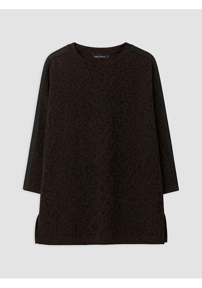 Lcw Everyday Kahverengi Leopar Desenli Soft Touch Kadın Tunik