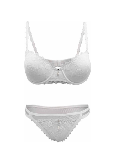 Le Jardin Vivian Dantelli Push-up Straplez Sütyen Takım- 5050 Ekru