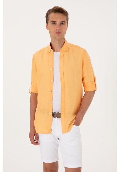U.S. Polo Assn. Erkek Turuncu Uzun Kollu Gömlek 50299597-VR202