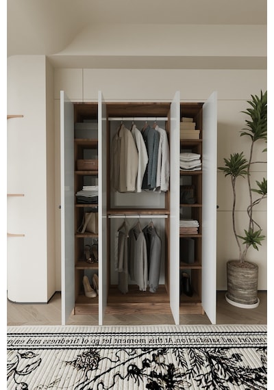 Ganihome Linea 4 Kapaklı Gardırop Elbise Dolabı Suntalam