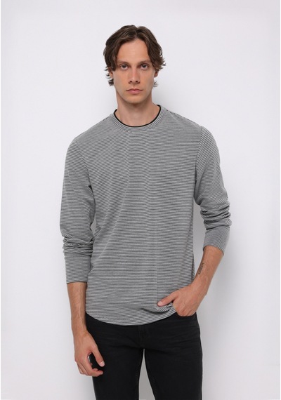 Colin's Colins Regular Fit Yuvarlak Yaka Düz Erkek Gri Uzun Kol Tişört Cl1077177 Q1.v2 Gra Gri