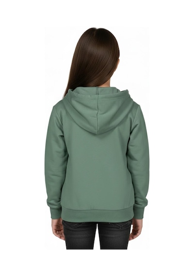 Kız Çocuk Fermuarlı Kapüşonlu Sweatshirt Bgl-st05276 Açık Yeşil