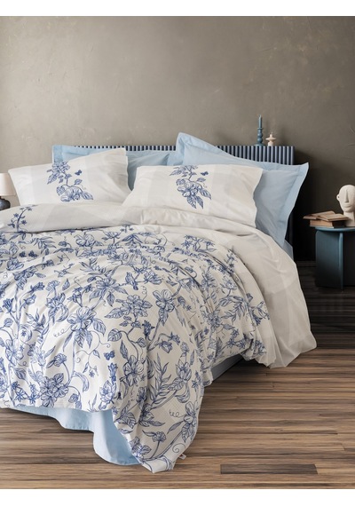 Cotton Box Tek Kişilik Nevresim Takımı Linora Mavi Mavi
