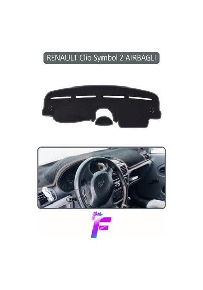 Renault Symbol 2 Uyumlu Torpido Örtüsü Yansıma Önleyici Tam Koruma Kolay Ve Hızlı Montaj J68 Gri