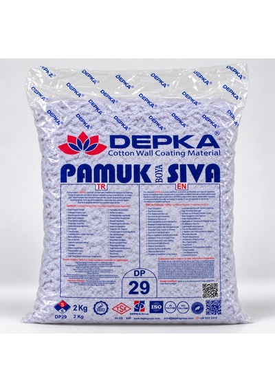 Depka Pamuk Sıva Dp29 2 Kg 7-8 M² İpek Sıva Alternatifi Isı Ve Ses Yalıtımlı Dekoratif Sıva