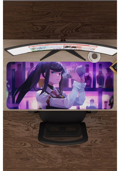 Va-11 Hall-a Kaymaz Dikişli Kauçuk Oyuncu Mousepad V4 - 90x40 Xxl Gaming Mouse Pad Fare Altlığı