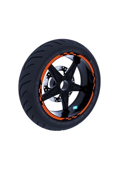 Moto GP Yarış Bayraklı Alev Turuncusu Jant Şeridi Sticker Çınar Extreme