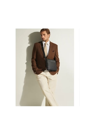 Montblanc Sartorial Deri Dikey Çapraz Çanta 221560 Siyah
