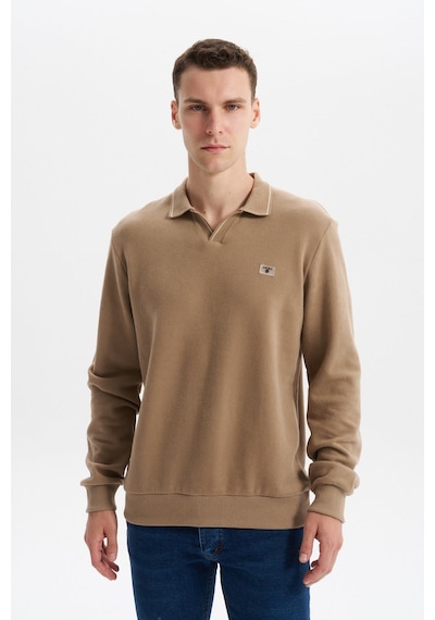 AR-MA Arma Erkek Regular Fit Polo Yaka Sweatshirt Karbon Fırçalı Selanik, %65 Pamuk %35 Polyester, Düğmesiz Basic K30554698602 Füme - Gri AR-MA Arma Erkek Regular Fit Polo Yaka Sweatshirt Karbon Fırçalı Selanik, %65 Pamuk %35 Polyester, Düğmesiz Basic K30554698602 Füme - Gri