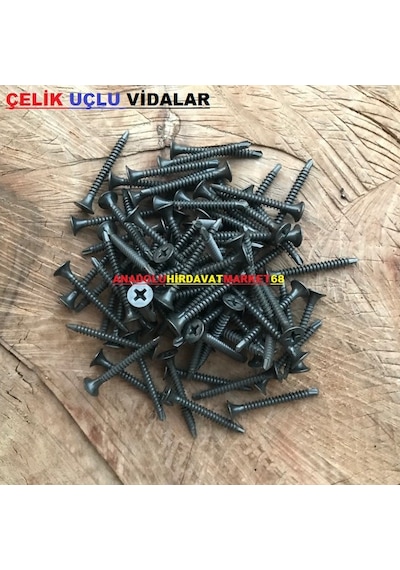 Çelik Siyah Matkap Uçlu Sac Vidasi Alçipan Vidasi 25Mm 500Gr