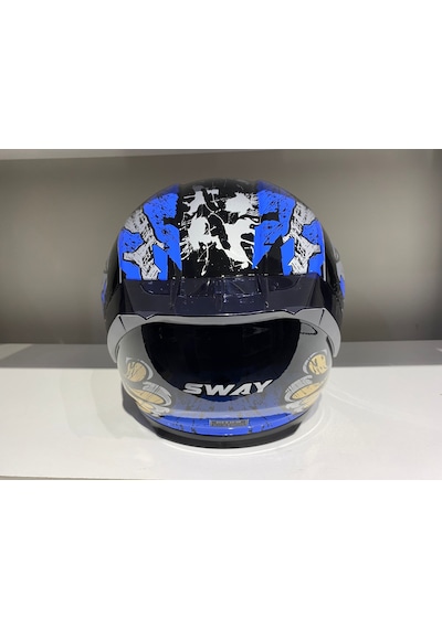 Sway Kask B-503 (817) Güşeş Vizörlü Croco Mavi