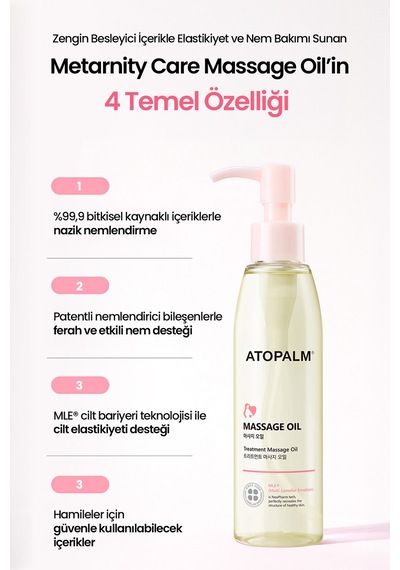 Hamileler İçin Bitkisel İçerikli Nemlendirici Masaj Yağı Atopalm Maternity Care Massage Oil