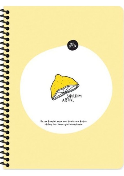 165x225 80 Yaprak Çizgili Stickerlı Defter - Sıkıldım Artık