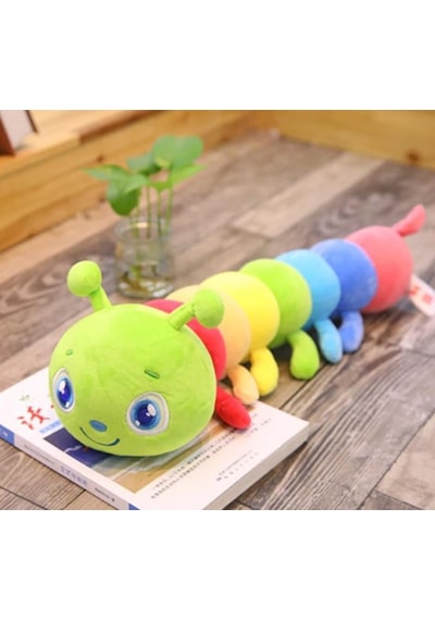 Peluş Büyük Boy Peluş Uyku Arkadaşı Seti 75 Cm Tırtıl Yastık Ve 65 Cm Uğur Böceği Yastık