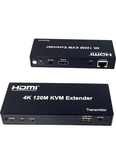 Novacom 4k 120metre Hdmı+usb+ır To Cat6 Kvm Extender