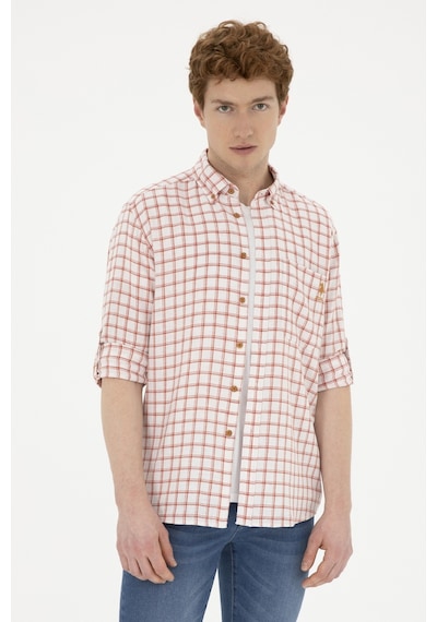 U.S. Polo Assn. Erkek Kareli Kiremit Gömlek 50283820-VR031