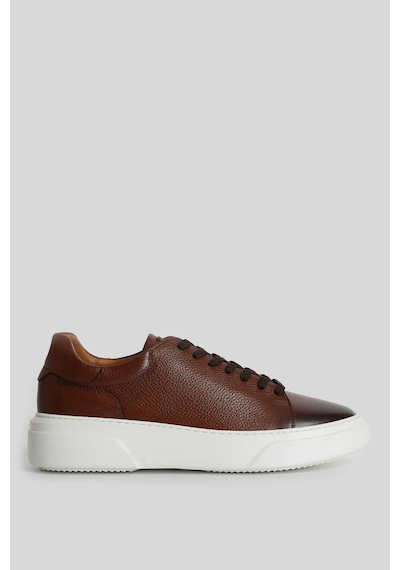 Lufian Tommy Erkek Deri Sneaker Ayakkabı Kahve Kahve