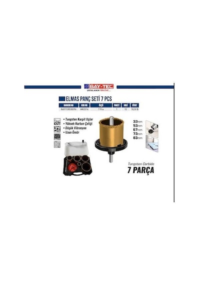 Elmas Panç Seti 7 Parça Baytec Mk0316