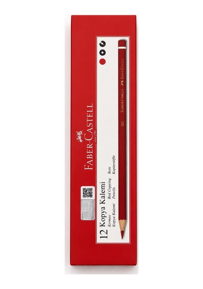 Faber-castell 321 Kırmızı Kopya Kalemi 12 Li Paket Silinmez Kırmızı Kurşun Kalem Çok Renkli