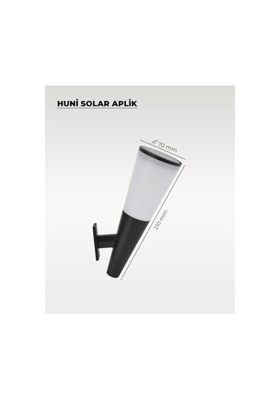 Ac Aydınlatma 8w Huni Solar Duvar Aplik - 3 Renk Işık - Animasyonlu