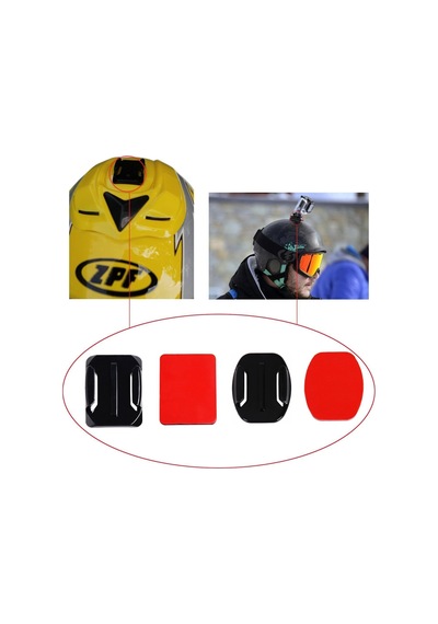 Tr Flat Panel + Curved Adhesive Mounts 3 M Yapışkan Bant İle Sticky Action Kamera İçin Kullanım İçin Kask, Skiboard Genel