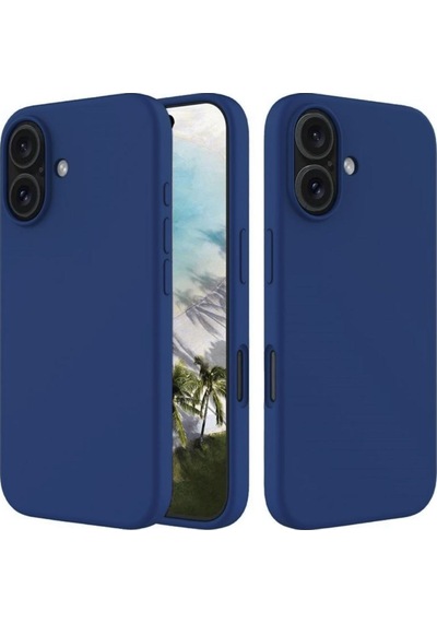 Apple Uyumlu iPhone 16 Plus  Silikon Kılıf - Pastel Renk Tonu Esnek Tam Koruma Kapak - Lacivert