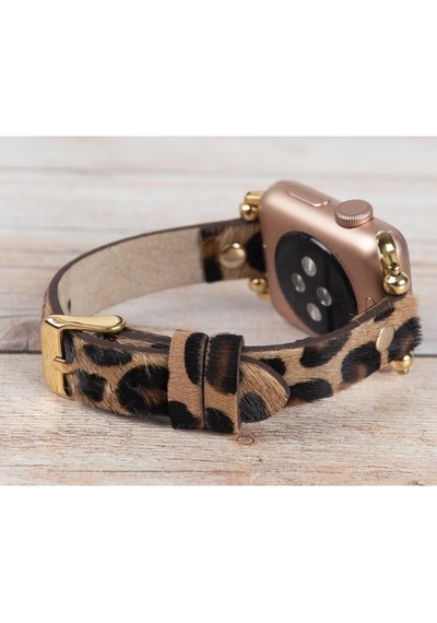 Bouletta Apple Watch Uyumlu Deri Kordon 38-40-41Mm Gt Leo1N Tüylü