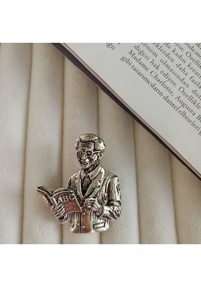 Lente Aksesuar Silver Renk Öğretmen Broş-kitap Ve Kalemli Öğretmen Yaka İğnesi Çok Renkli