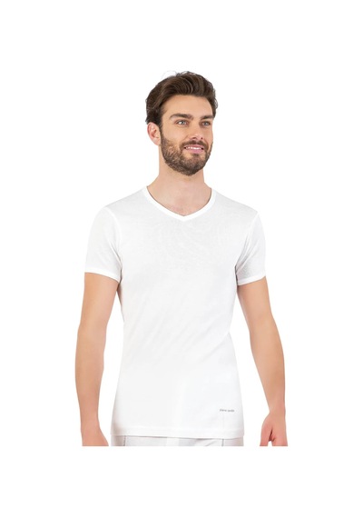 Pierre Cardin Erkek %100 Pamuk Ribana V Yaka Fanila Beyaz