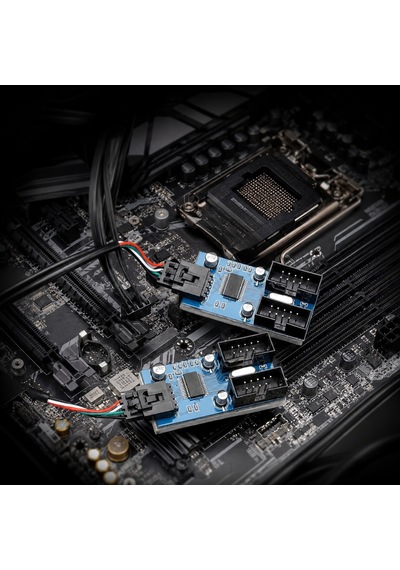 Alfais 6072 Anakart İç Usb Hub 9 Pin Header 1x4 Çoğaltıcı Port Genişletici Panel Rgb Dişi