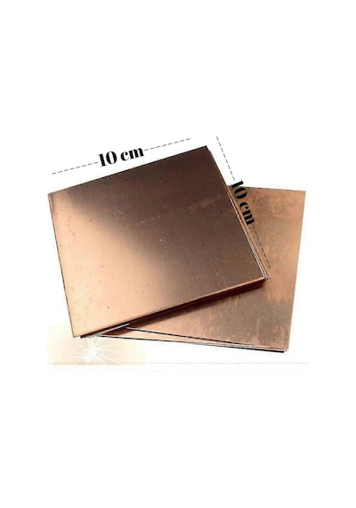 Moda Bakır Saf Bakır Levha, Bakır Plaka 1 Mm 10x10 2 Adet