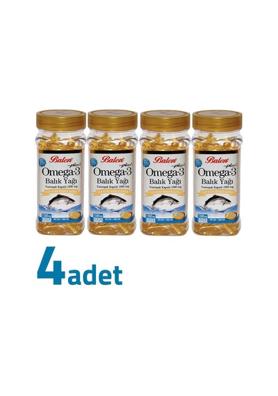 Balen Plus+ Omega3 Balık Yağı Yumuşak Kapsül 1380mg X 100 Kapsül X 4 Kutu