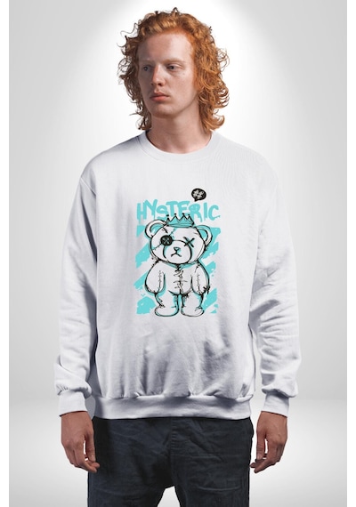 Histerik Unisex Beyaz Sweatshirt Beyaz