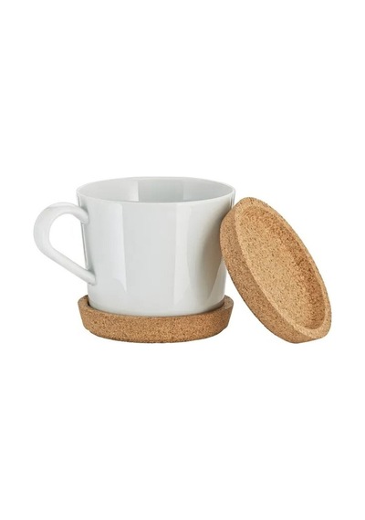 Quick 2'li Kupa Fincan Takımı Hacim 240 Ml + 2'li Mantar Bardak Altlığı Set Beyaz - 730935547 Beyaz