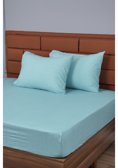 Tek Kişilik Lastikli Çarşaf+1 Yastık Kılıfı  100x200 Su Yeşili Su Yeşili 100 x 200