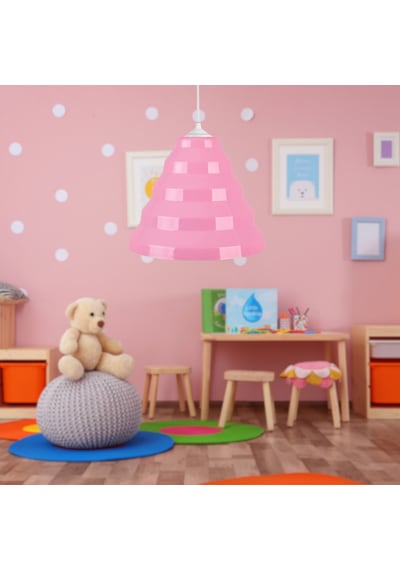 Bolton Tekli Pembe Mika Sarkıt Çocuk Odası Avize Antre Hol Cafe Aydınlatma Pembe