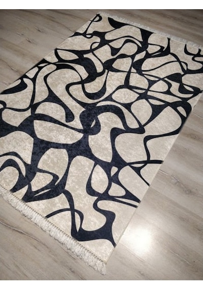 Yamalıhome Style4 Siyah Beyaz Halı 140X200 Cm