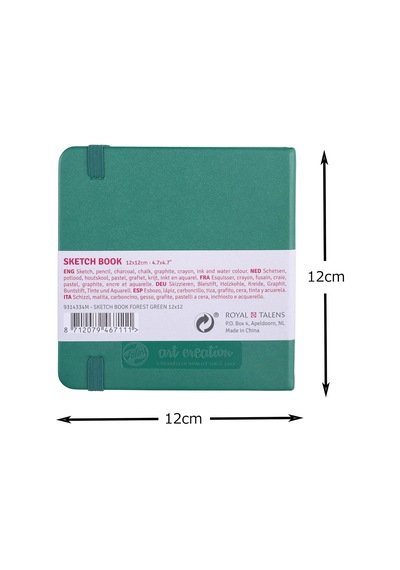 Lexroo Eskiz Defteri 80 Yaprak, 12 X 12 Cm, Orman Yeşili