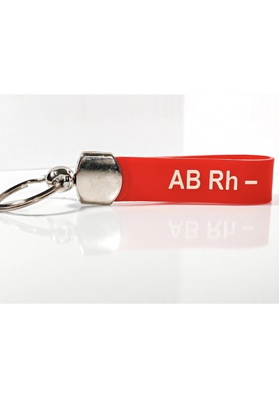 Ab Rh - Negatif Kan Grubu Silikon Anahtarlık Acil Durumlar İçin Hayati Bilgi Çok Renkli