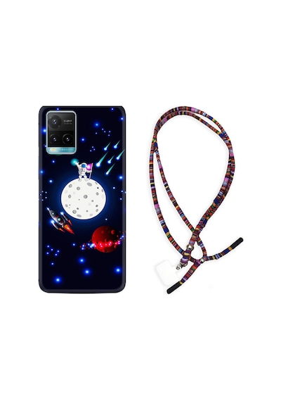 Vivo Y33S Kılıf Rasta Boyun Askılı Ay Ve Astronot 1694