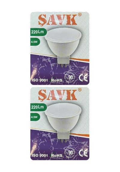2 Adet Şavk 12volt Ac/dc 4,5w 22w Beyaz Işık 6500k Gu5.3 Duylu İğne Bacak Led Çanak Ampul