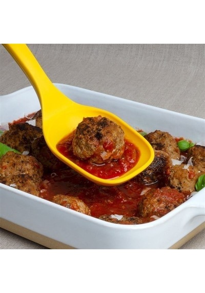 Lurch - Platin Silikon Servis Kaşığı 33,5 Cm Sarı - Yanmaz, Yapışmaz, Bükülmez, Çizmez, Tat Ve Koku Bırakmaz - 240054