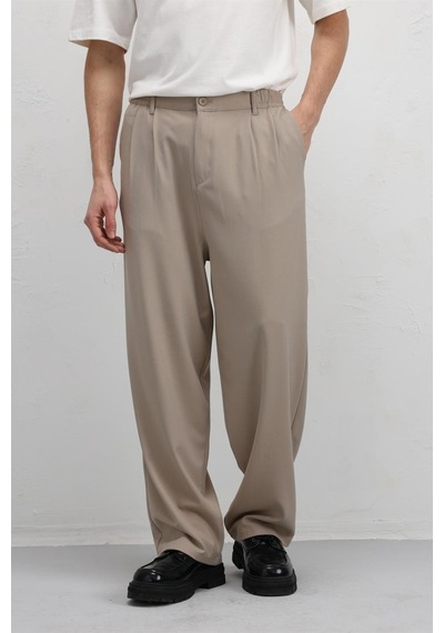 Vamos Baggy Fit Kumaş Pantolon 30-795-1 Bej